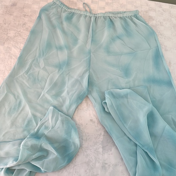 3/$18. 🌼Valerie Stevens semi sheer blue lounge pants size M - Picture 6 of 10